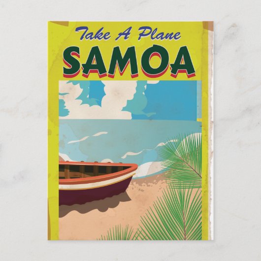 Samoa Vintage Travel Poster Briefkaart (Voorkant)