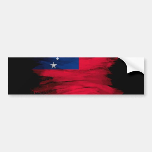 Samoa vlag borstelslag, nationale vlag bumpersticker (Voorkant)