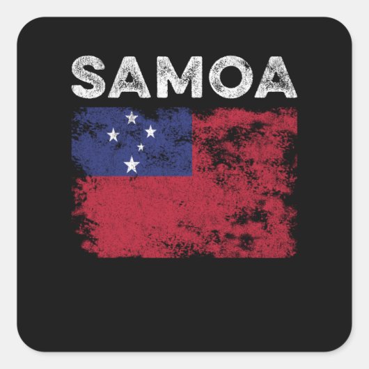 Samoa-vlag verhit - Samoaanse vlag Vierkante Sticker (Voorkant)