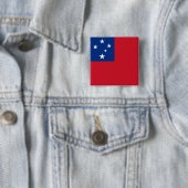 Samoa Vlag Vierkante Button 5,1 Cm (In situ)