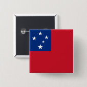 Samoa Vlag Vierkante Button 5,1 Cm (Voorkant /achterkant)