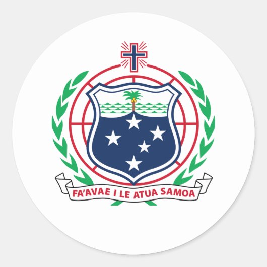 Samoa Wapenschild, Samoa Ronde Sticker (Voorkant)