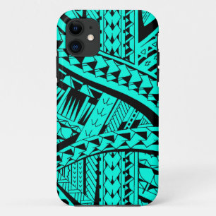 Samoaans tribaal tattoo patroon met hoofdelementen iPhone 11 hoesje