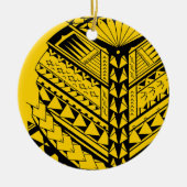 Samoaanse/Polynesiaanse stamvormen en symbolen Keramisch Ornament (Voorkant)