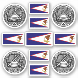Samoaanse symbolen / wapenschild en vlag sticker