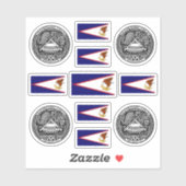 Samoaanse symbolen / wapenschild en vlag sticker (Vel)