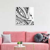 Samoaanse tribal tattoo kunst canvas afdruk (Insitu (Woonkamer))