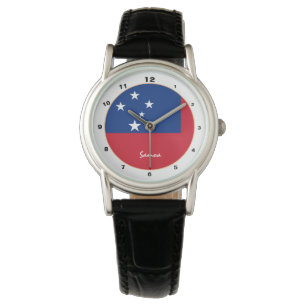 Samoaanse vlag & Samoa trendy mode / design horlog Horloge