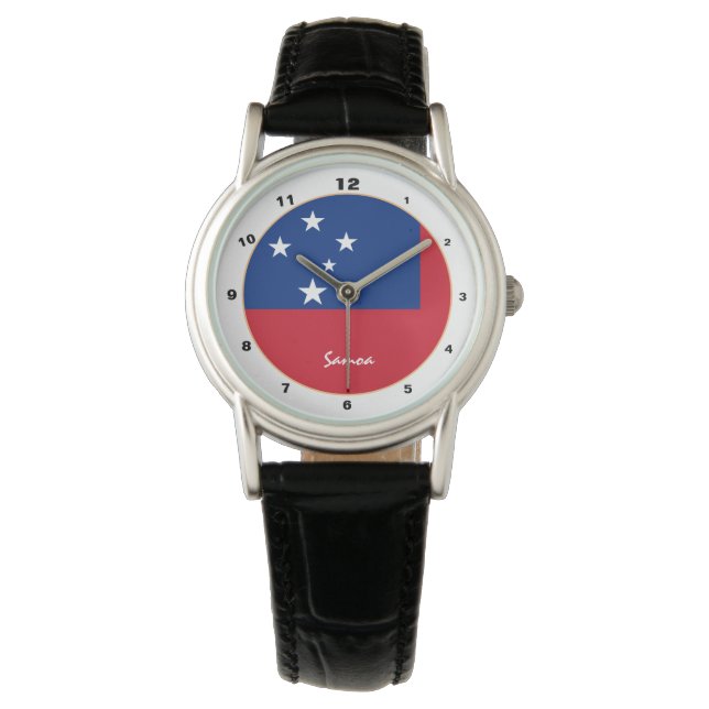Samoaanse vlag & Samoa trendy mode / design horlog Horloge (Voorkant)