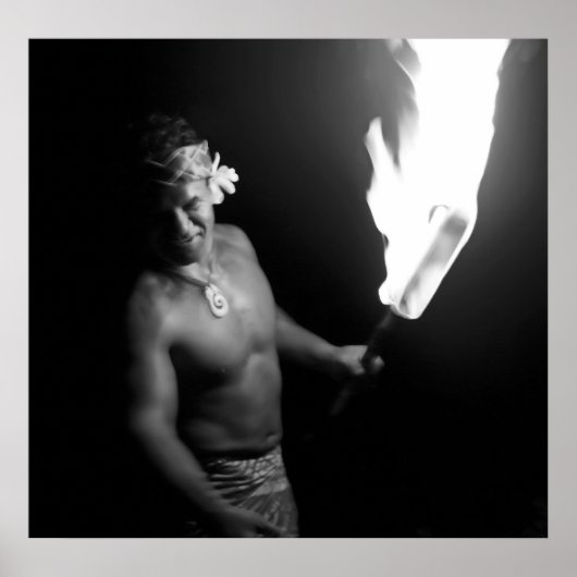 SAMOAN CHIEF MET TORCH POSTER (Voorkant)