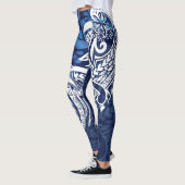 Samoan - Hawaïaans - Polynesiaans Blauw Tribale Af Leggings (Links)