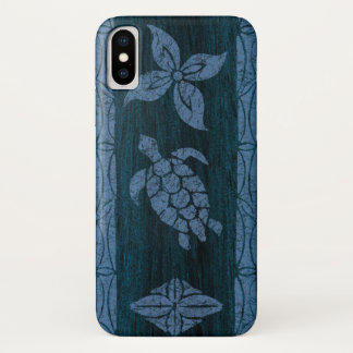 Samoan Tapa Hawaiian Faux Surfboard iPhone X Hoesje