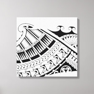 Samoan tribal tattoo kunst canvas afdruk