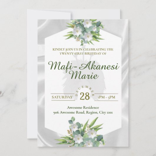 Samoan Tuiga 21e Invitation (Devant)