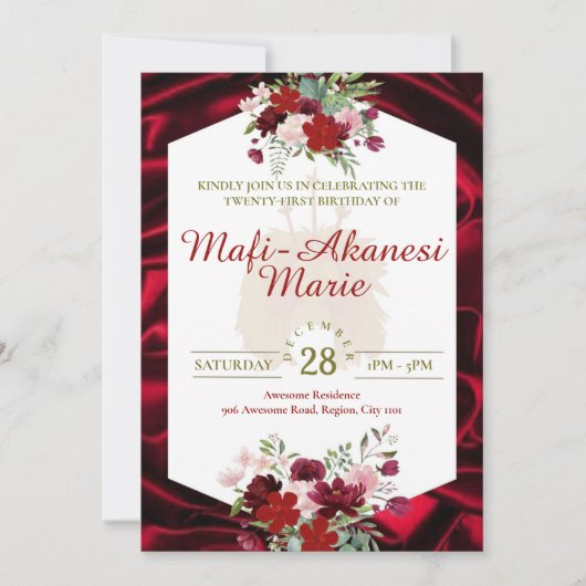 Samoan Tuiga 21e uitnodiging (Voorkant)