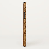 Samoan Turtle Totem Faux Koa Wood Surfboard Case-Mate iPhone Case (Achterkant / rechts)