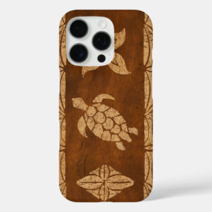 Samoan Turtle Totem Faux Koa Wood Surfboard Hoesje