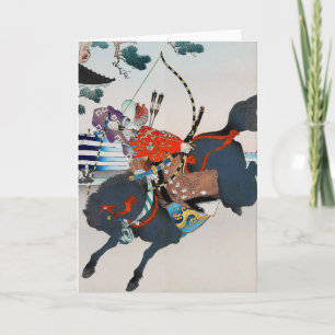 Samoerai schieten een boog, Ukiyo-e Kaart