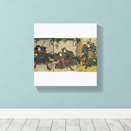 Samoerai Warriors circa 1850 JAPAN Canvas Afdruk (Insitu (Houten vloer))