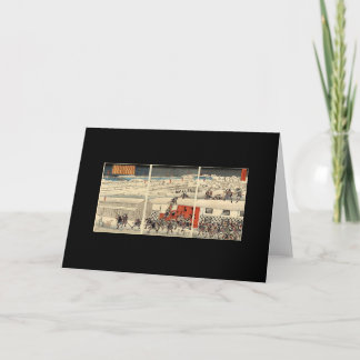 Samoeraien die in het Wenskaart van de Sneeuw Kaart