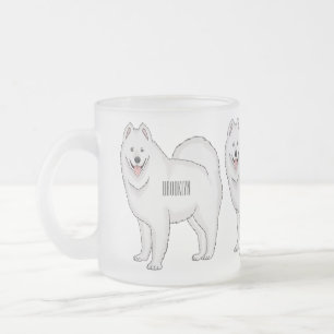 Samojed hond cartoon illustratie matglas koffiemok