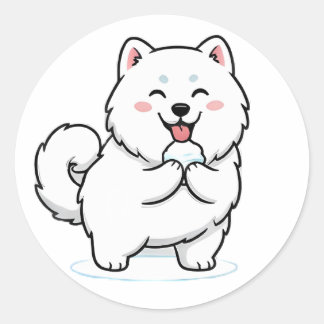 Samojed hond ronde sticker