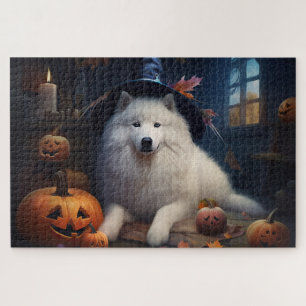 Samojed Pompoenen Halloween Griezelen Legpuzzel