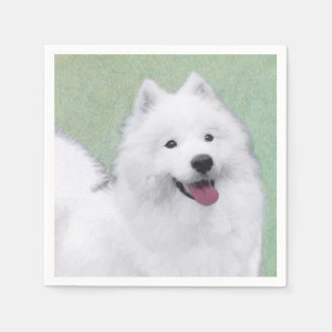 Samojed schilderij - Mooie originele honden kunst Servet