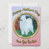 Samojed Thema Moederdag Plat Kaart Personaliseerba (Voorkant)