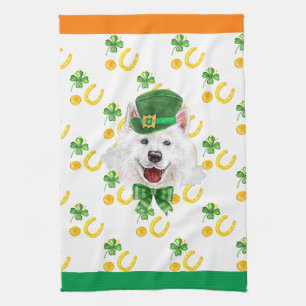 Samojed Vakantiehuis Decoratie St. Patrick's Day Theedoek