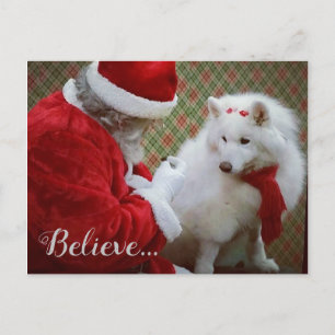 Samojeed en het Santa Christmas Briefkaart
