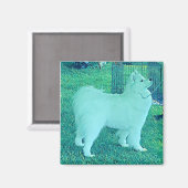 Samojeed-puppymagneet Magneet (Voorkant / Achterkant)