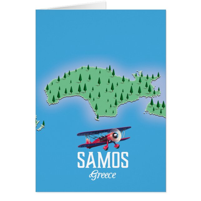 Samos Grieks Eiland kaart (Voorkant)