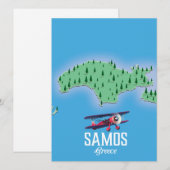 Samos Grieks Eiland kaart (Voorkant / Achterkant)