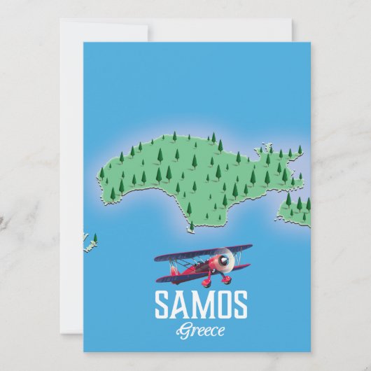 Samos Grieks Eiland kaart (Voorkant)