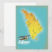 Samos Grieks Eiland kaart (Voorkant / Achterkant)