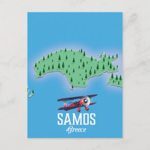 Samos Grieks Eiland kaart