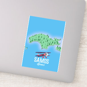 Samos Grieks Eiland kaart Sticker