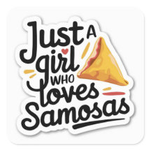 Samosa lover Sticker: gewoon een meisje dat houdt 