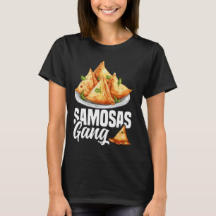 Samosas Voedsel Samosa Maker Indische Foodie Groen T-shirt