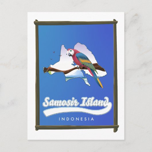 Samosir Island Indonesia reiskaart Feestdagenkaart (Voorkant)