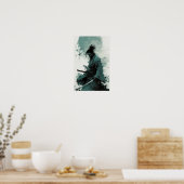Samouraï japonais avec un regard Cool - Poster imp (Cuisine)