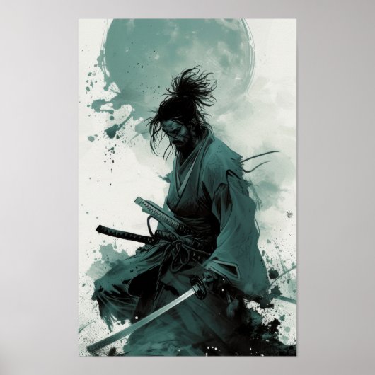 Samouraï japonais avec un regard Cool - Poster imp (Devant)