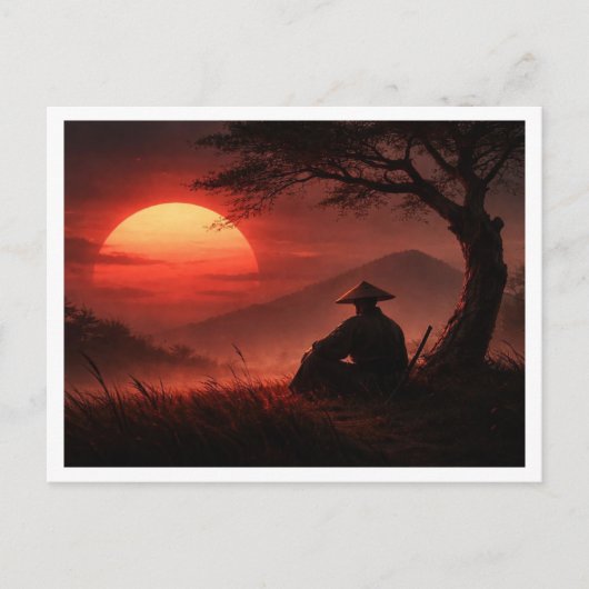 Samouraï solitaire. Carte postale (Devant)