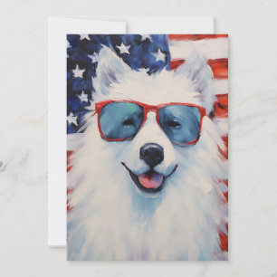 Samoyed 4 juli Onafhankelijkheidsdag Feestdagenkaart