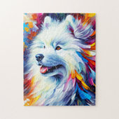 Samoyed acrylprint | Kleurrijk | Levendig Legpuzzel (Verticaal)