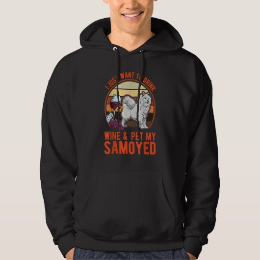 Samoyed And Wine Hoodie (Voorkant)