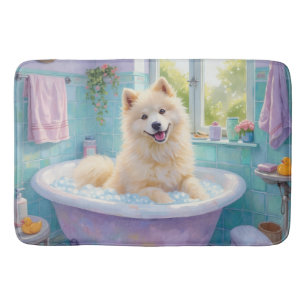 Samoyed badtijd Fluffy badkamer decor Badmat