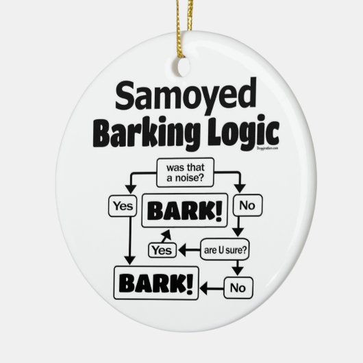 Samoyed Barking Logic Keramisch Ornament (Links)