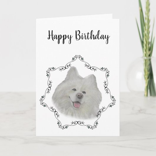 Samoyed Birthday Kaart (Voorkant)